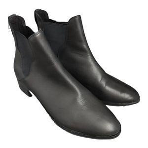 Soludos Marfa black Leather Chelsea boots women's 8.5 Pull on ankle Booties